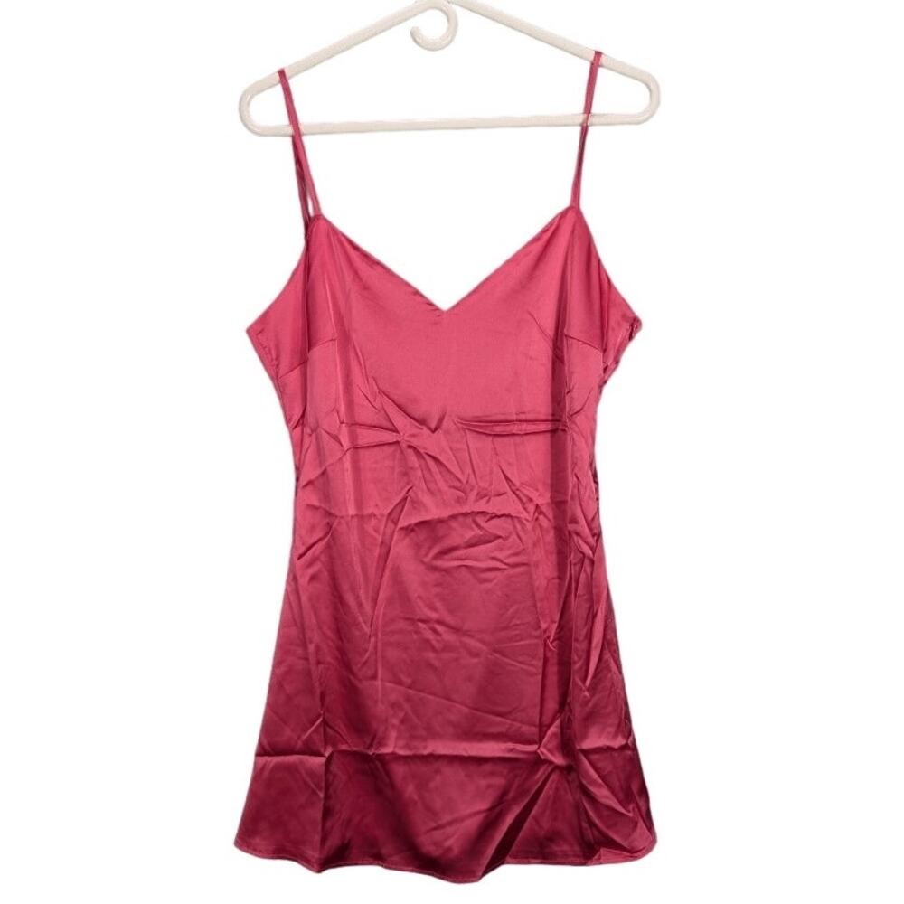 Hazel & Olive Slip Dress Womens Large Lingerie Pink Silky Soft Spaghetti Strap